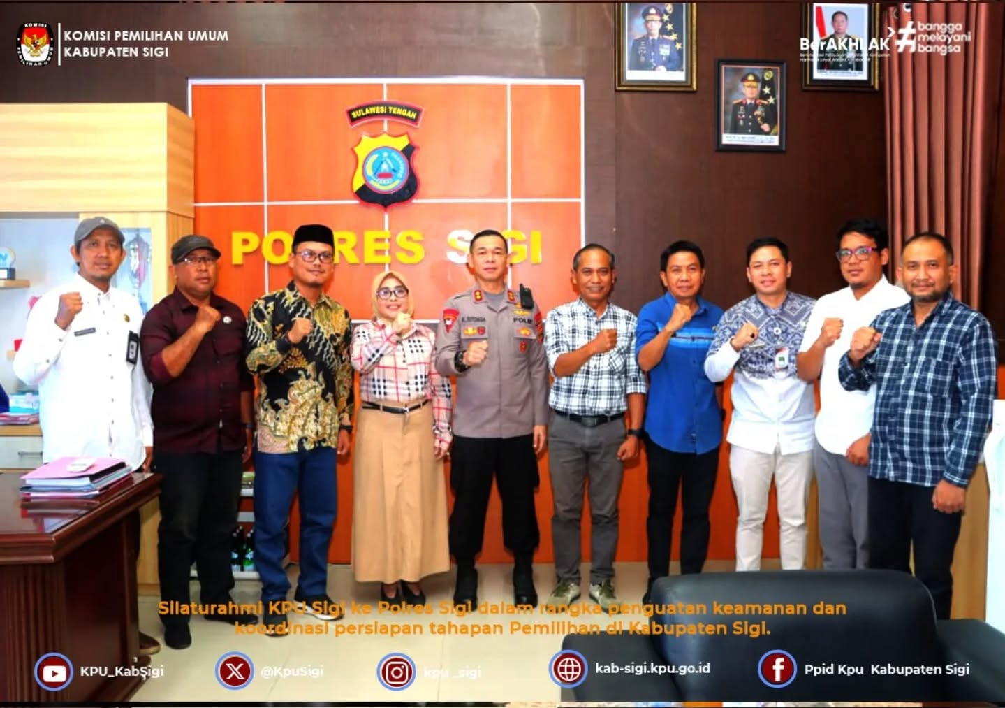 Silahturahmi KPU Sigi ke Polres Sigi